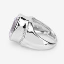 5.38 Carat Genuine Crystal Quartz and White Diamond .925 Sterling Silver Ring-7