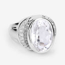 5.38 Carat Genuine Crystal Quartz and White Diamond .925 Sterling Silver Ring-10