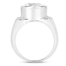 5.38 Carat Genuine Crystal Quartz and White Diamond .925 Sterling Silver Ring-2