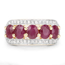 1.74 Carat Genuine Ruby and White Diamond .925 Sterling Silver Ring-12