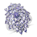 5.27 Carat Genuine Tanzanite .925 Sterling Silver Ring-4