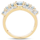 1.93 Carat Genuine Aquamarine and White Diamond .925 Sterling Silver Ring-5