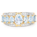 1.93 Carat Genuine Aquamarine and White Diamond .925 Sterling Silver Ring-6
