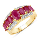 2.60 Carat Genuine Johnson Ruby and White Diamond .925 Sterling Silver Ring-2