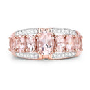 2.15 Carat Genuine Morganite and White Diamond .925 Sterling Silver Ring-6