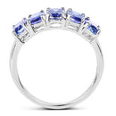 2.65 Carat Genuine Tanzanite .925 Sterling Silver Ring-5