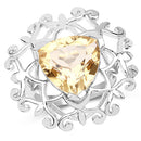 5.71 Carat Genuine Citrine .925 Sterling Silver Ring-5