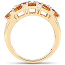 14K Yellow Gold Plated 2.48 Carat Genuine Citrine & White Topaz .925 Sterling Silver Ring-5