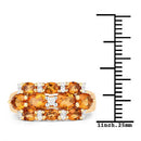 14K Yellow Gold Plated 2.48 Carat Genuine Citrine & White Topaz .925 Sterling Silver Ring-6