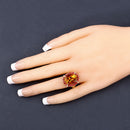 9.38 Carat Genuine Citrine and Orange Sapphire .925 Sterling Silver Ring-14