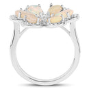 1.71 Carat Genuine Ethiopian Opal and White Topaz .925 Sterling Silver Ring Ring-5