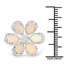 1.71 Carat Genuine Ethiopian Opal and White Topaz .925 Sterling Silver Ring Ring-6