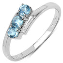 0.36 Carat Genuine Blue Topaz .925 Sterling Silver Ring-4