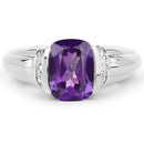 1.52 Carat Genuine Amethyst and White Topaz .925 Sterling Silver Ring-6