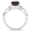 2.03 Carat Genuine Smoky Quartz & White Topaz .925 Sterling Silver Ring-5