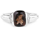 2.03 Carat Genuine Smoky Quartz & White Topaz .925 Sterling Silver Ring-6