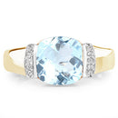 14K Yellow Gold Plated 3.62 Carat Genuine Blue Topaz & White Topaz .925 Sterling Silver Ring-6