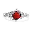 1.67 Carat Genuine Garnet and White Topaz .925 Sterling Silver Ring-6