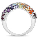 4.16 Carat Genuine Multi Stones .925 Sterling Silver Ring-5