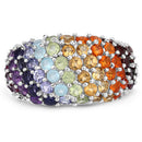 4.16 Carat Genuine Multi Stones .925 Sterling Silver Ring-6