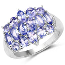 3.08 Carat Genuine Tanzanite .925 Sterling Silver Ring-4