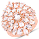 14K Rose Gold Plated 4.55 Carat Genuine Morganite .925 Sterling Silver Ring-5