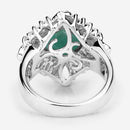 "2.57 Carat Genuine Emerald, White Topaz and White Diamond .925 Sterling Silver Ring-6
