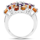7.96 Carat Genuine Amethyst & Madeira Citrine .925 Sterling Silver Ring-5