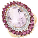 10.16 Carat Genuine Pink Amethyst and Rhodolite .925 Sterling Silver Ring-2
