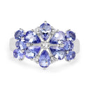 3.36 Carat Genuine Tanzanite and White Topaz .925 Sterling Silver Ring-6