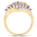 18K Yellow Gold Plated 2.00 Carat Genuine Tanzanite .925 Sterling Silver Ring-6