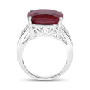 14.47 Carat Dyed Ruby and White Topaz .925 Sterling Silver Ring-6