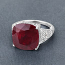14.47 Carat Dyed Ruby and White Topaz .925 Sterling Silver Ring-8