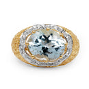 14K Yellow Gold Plated 5.27 Carat Genuine Blue Topaz & White Topaz .925 Sterling Silver Ring-6