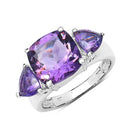 4.10 Carat Genuine Amethyst .925 Sterling Silver Ring-1
