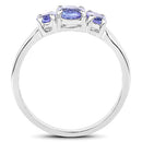 1.41 Carat Genuine Tanzanite .925 Sterling Silver Ring-5