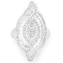 1.22 Carat Genuine White Diamond .925 Sterling Silver Ring-6