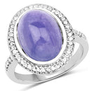 8.26 Carat Genuine Tanzanite & White Topaz .925 Sterling Silver Ring-4