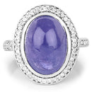 8.26 Carat Genuine Tanzanite & White Topaz .925 Sterling Silver Ring-6
