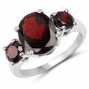5.01 Carat Genuine Garnet .925 Sterling Silver Ring-4