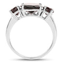 5.01 Carat Genuine Garnet .925 Sterling Silver Ring-5