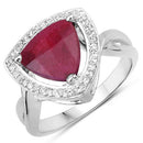 3.25 Carat Dyed Ruby and White Topaz .925 Sterling Silver Ring-5