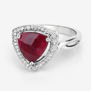 3.25 Carat Dyed Ruby and White Topaz .925 Sterling Silver Ring-8