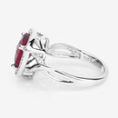 3.25 Carat Dyed Ruby and White Topaz .925 Sterling Silver Ring-11