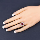 3.25 Carat Dyed Ruby and White Topaz .925 Sterling Silver Ring-14