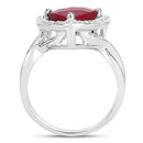3.25 Carat Dyed Ruby and White Topaz .925 Sterling Silver Ring-6