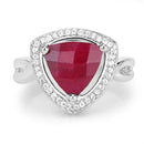 3.25 Carat Dyed Ruby and White Topaz .925 Sterling Silver Ring-7