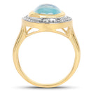 14K Yellow Gold Plated 6.70 Carat Genuine Blue Topaz .925 Sterling Silver Ring-5