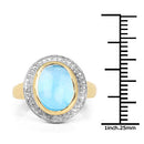 14K Yellow Gold Plated 6.70 Carat Genuine Blue Topaz .925 Sterling Silver Ring-6
