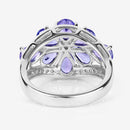 3.24 Carat Genuine Tanzanite and White Topaz .925 Sterling Silver Ring-10